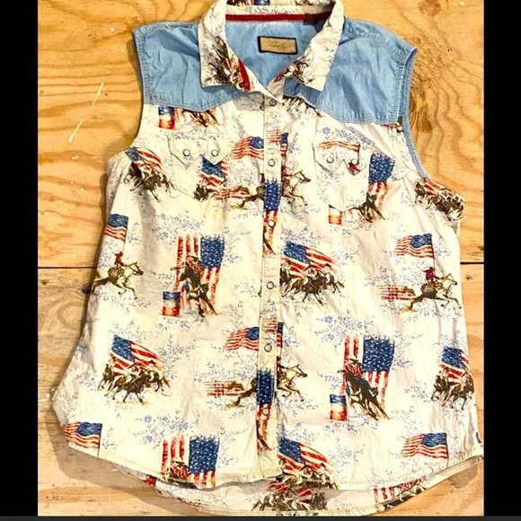 Tops Legacy Falls Pearl Snap Western Cowgirl Horse Barrel Racing